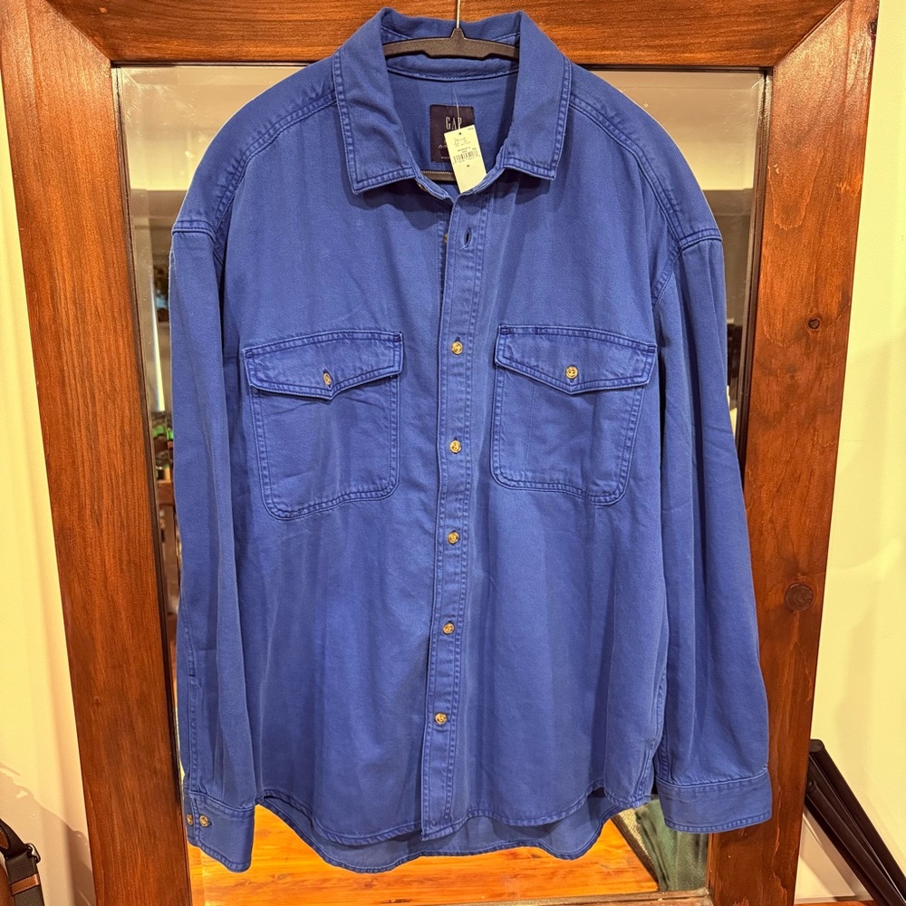 NWT GAP Men's Blue ‘The Big Shirt’